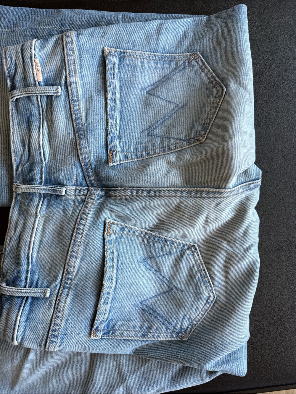 Mother Hustler Roller Sneak Light Blue Wide-Leg Jeans - Women. Barely worn. - Picture 7 of 12